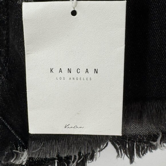 KanCan Black High Rise Distressed Denim Shorts Womens Size S - Picture 2 of 10